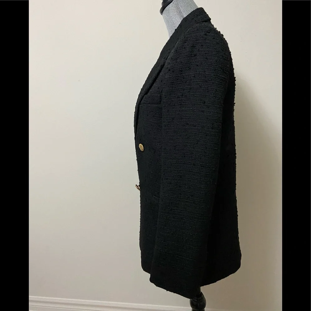 Zara Black Textured/Tweed Blazer - Picture 6 of 10